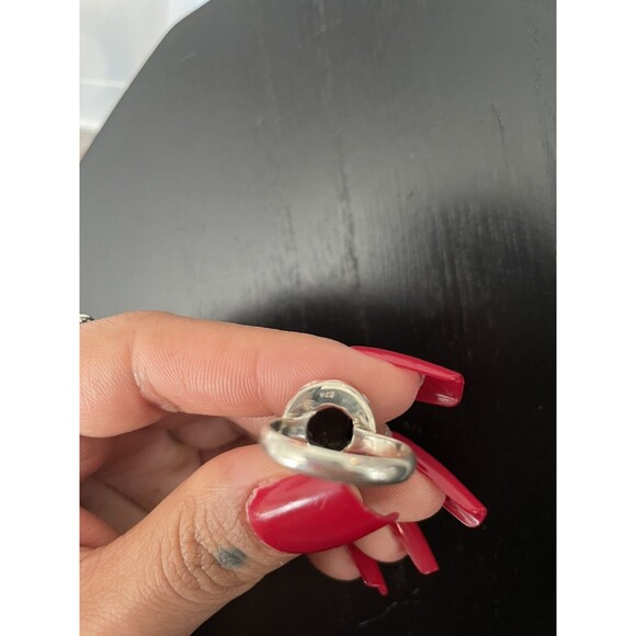 Black Onyx Ring Gemstone 925 Stamped Solid Sterling Silver Jewelry Size 7 - Picture 4 of 6